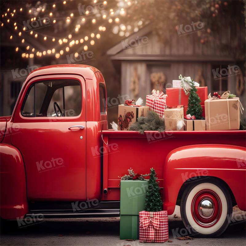 ⚡Blitzangebote #4-Kate Weihnachtsgeschenk Weihnachten in rotem Auto Hintergrund für Fotografie - Kate Backdrop.de