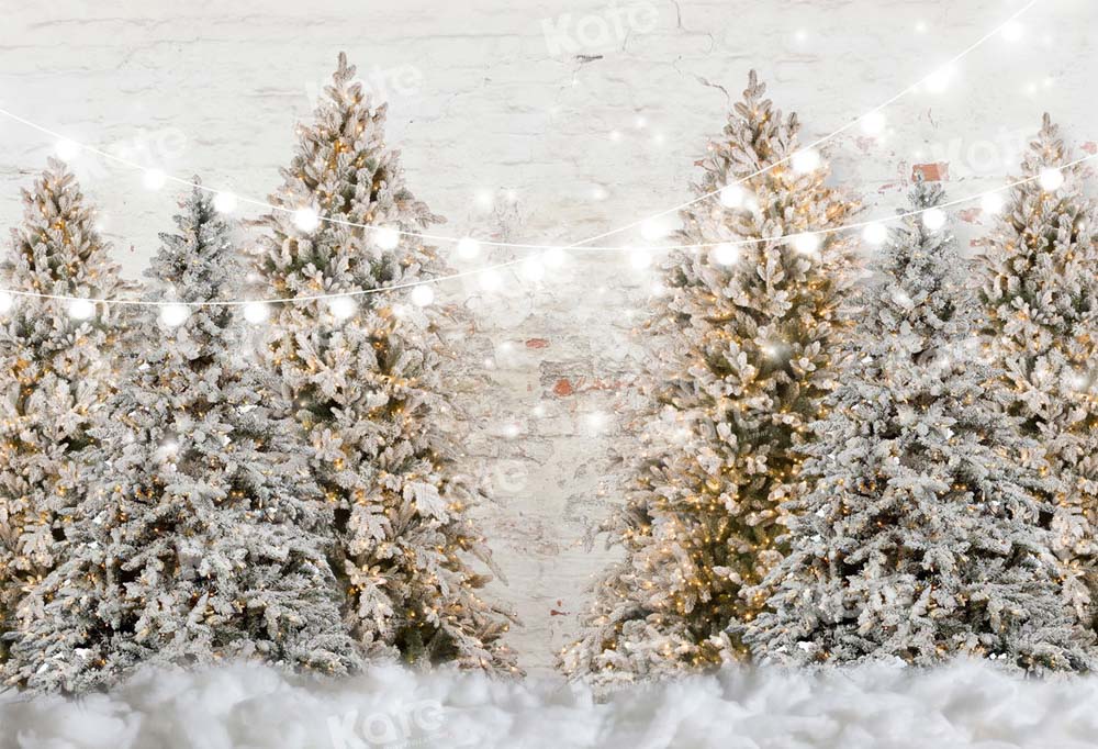 Kate Weihnachten Verschneiter Garten Wand Hintergrund für Fotografie