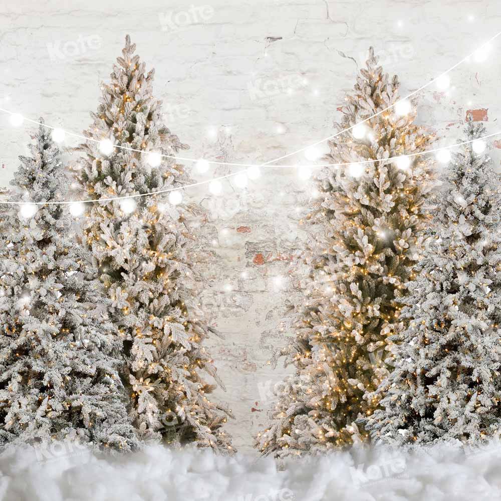 Kate Weihnachten Verschneiter Garten Wand Hintergrund für Fotografie