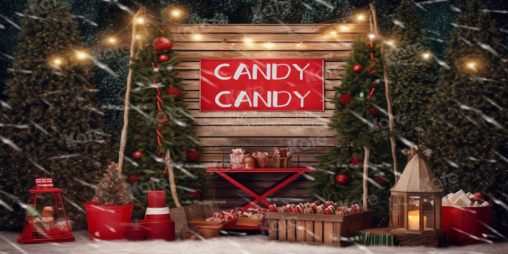 Kate Weihnachten Candy Cart Hintergrund für die Fotografie - Kate Backdrop.de