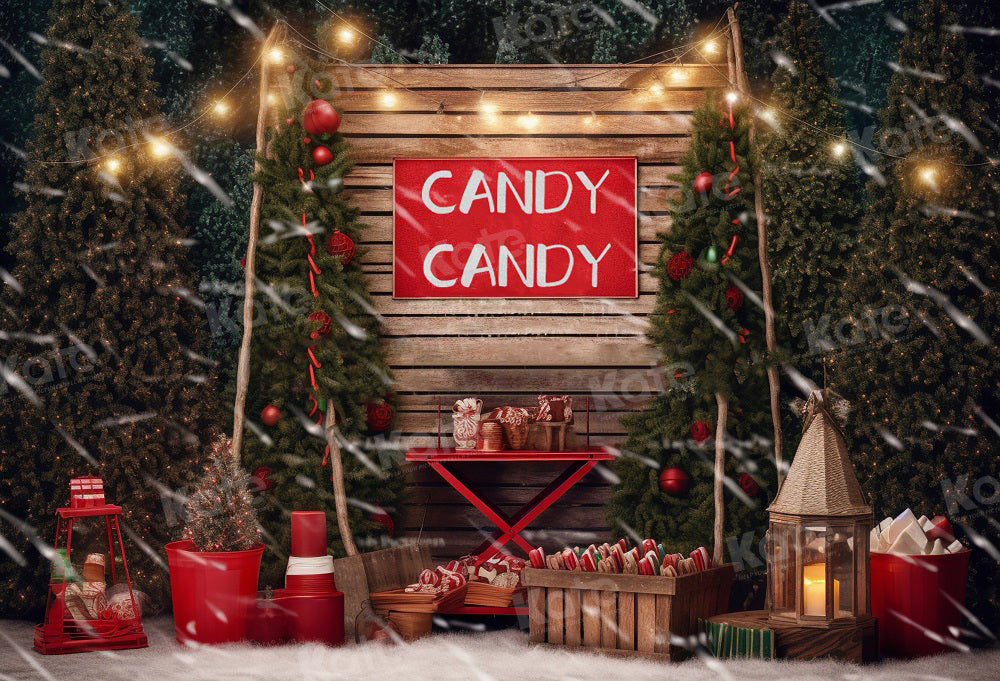 Kate Weihnachten Candy Cart Hintergrund für die Fotografie