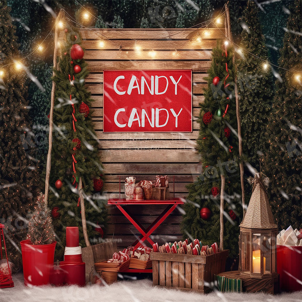 Kate Weihnachten Candy Cart Hintergrund für die Fotografie