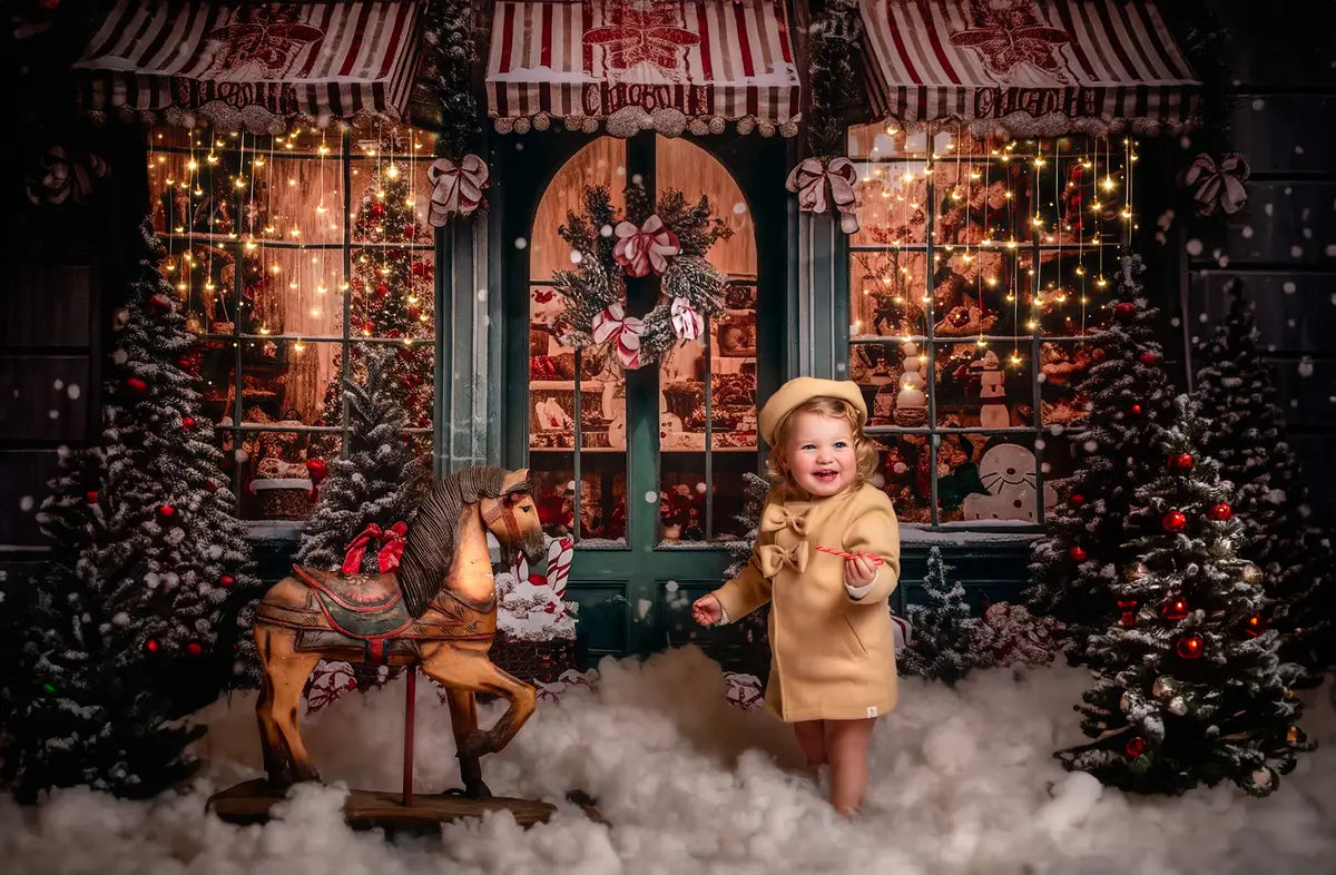 Kate Weihnachtsgeschenkladen im Schnee Fleece Hintergrund