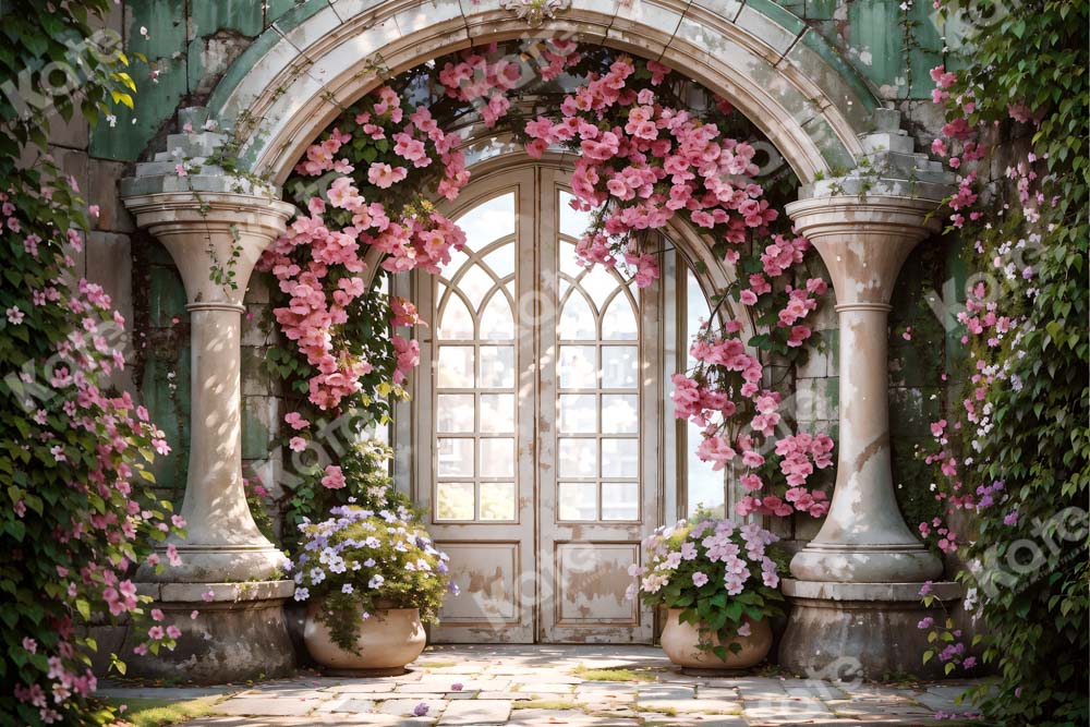 Kate Enchanted Blume Bogen Fenster Hochzeit Hintergrund für die Fotografie - Kate Backdrop.de