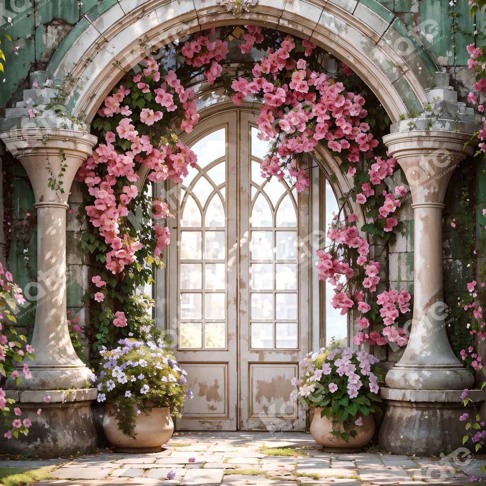 Kate Enchanted Blume Bogen Fenster Hochzeit Hintergrund für die Fotografie - Kate Backdrop.de