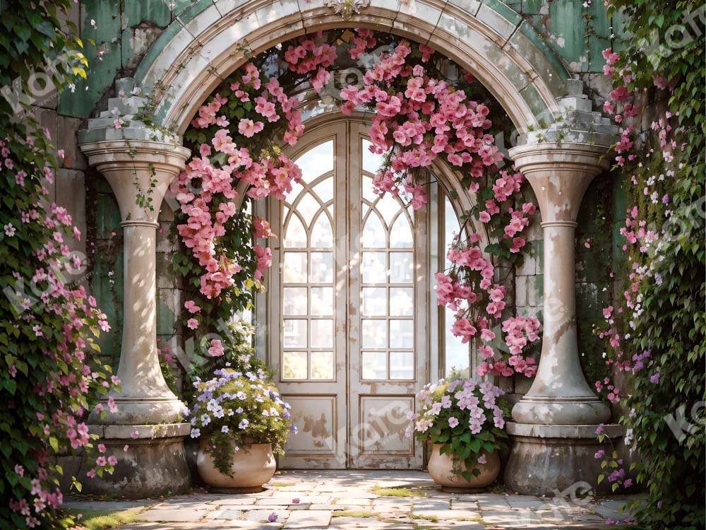 Kate Enchanted Blume Bogen Fenster Hochzeit Hintergrund für die Fotografie - Kate Backdrop.de