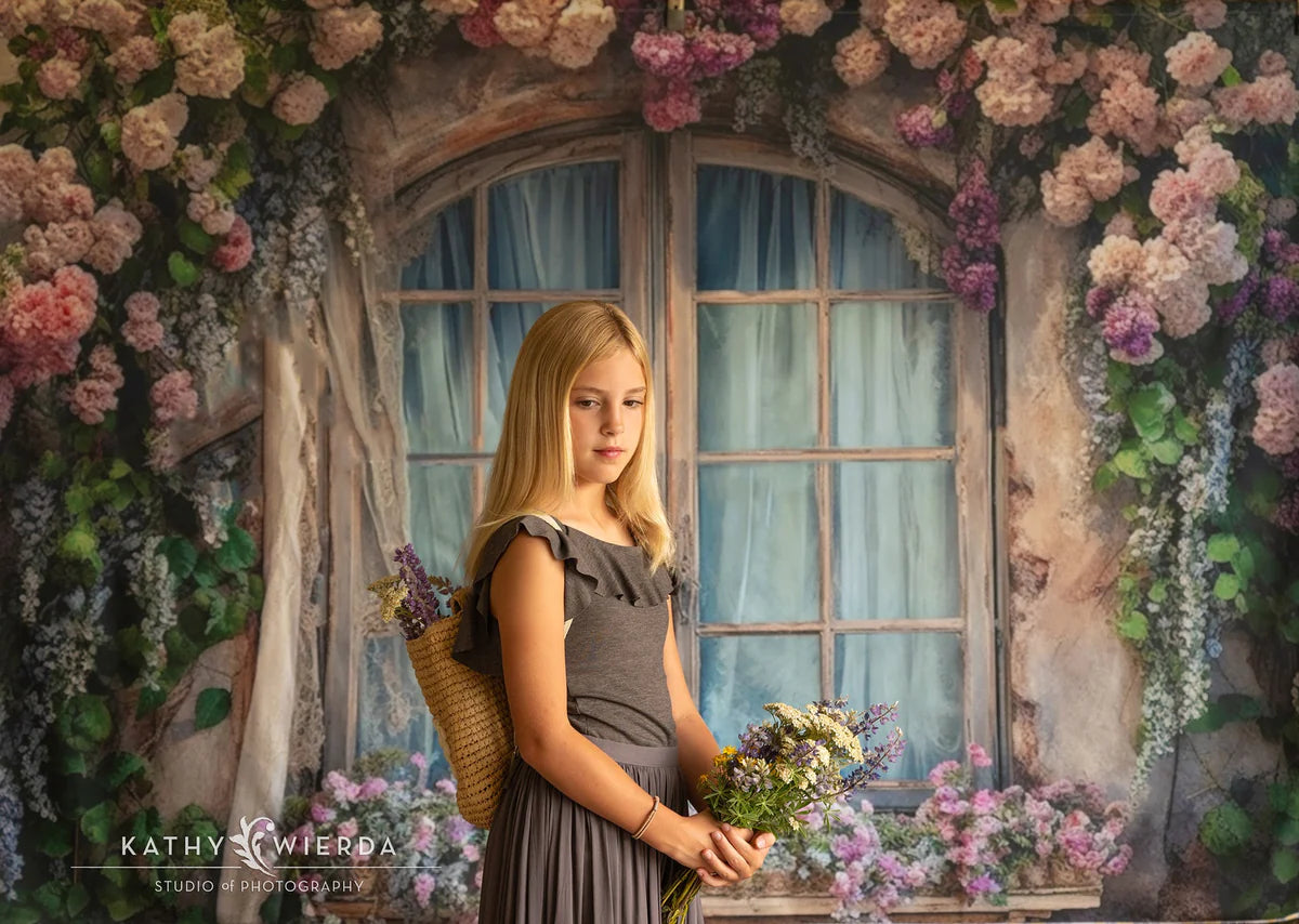 Kate Sommer Enchanted Flower Window Hintergrund für Fotografie