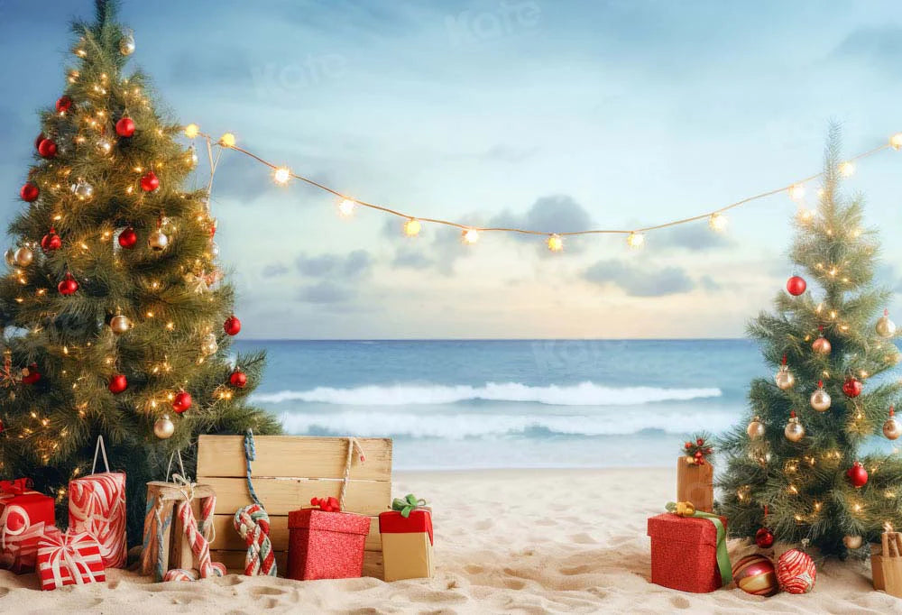 Kate Weihnachten Strand Meer Hintergrund von Chain Photography