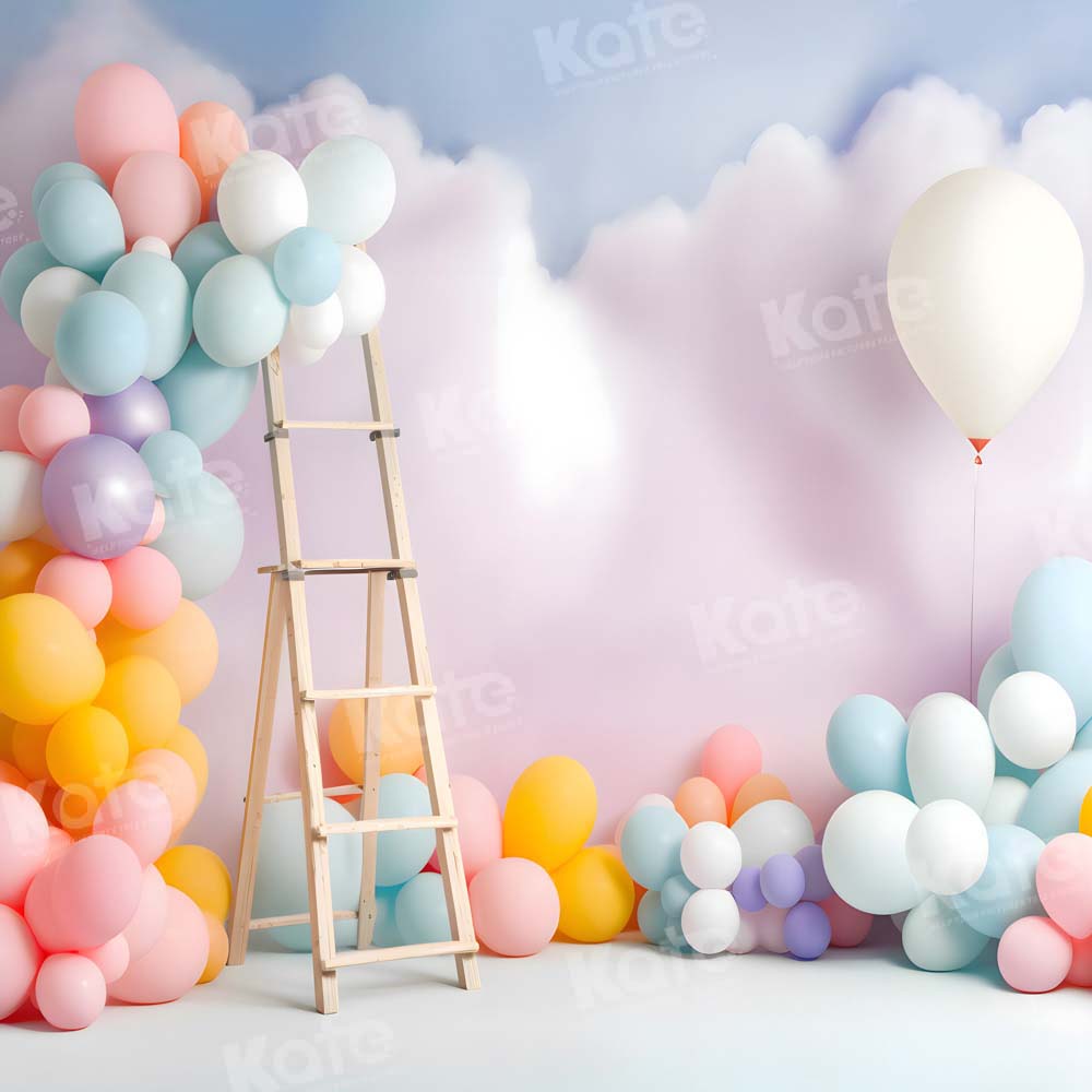 Kate Ballon Sommer Geburtstag Kuchen Smash Wolke Fleece Hintergrund Entworfen von Chain Photography - Kate Backdrop.de