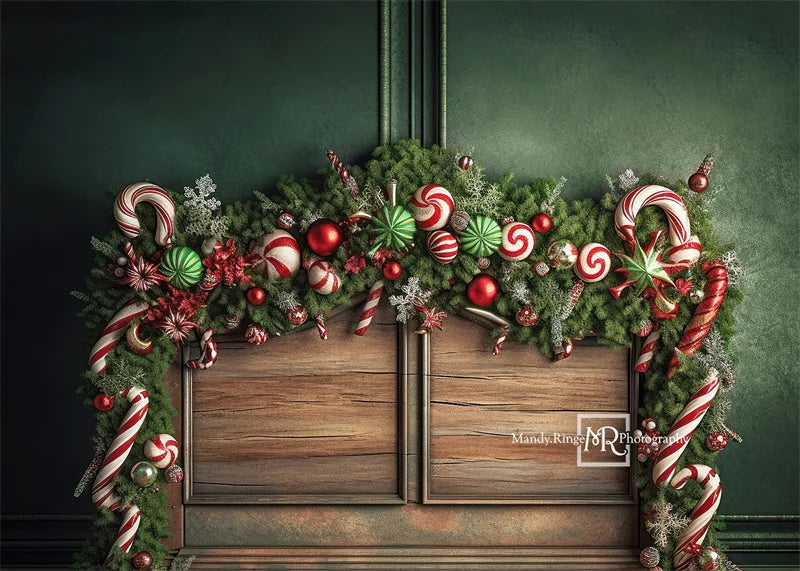 Kate Weihnachten Candy Cane Kopfteil Hintergrund von Mandy Ringe Fotograf - Kate Backdrop.de