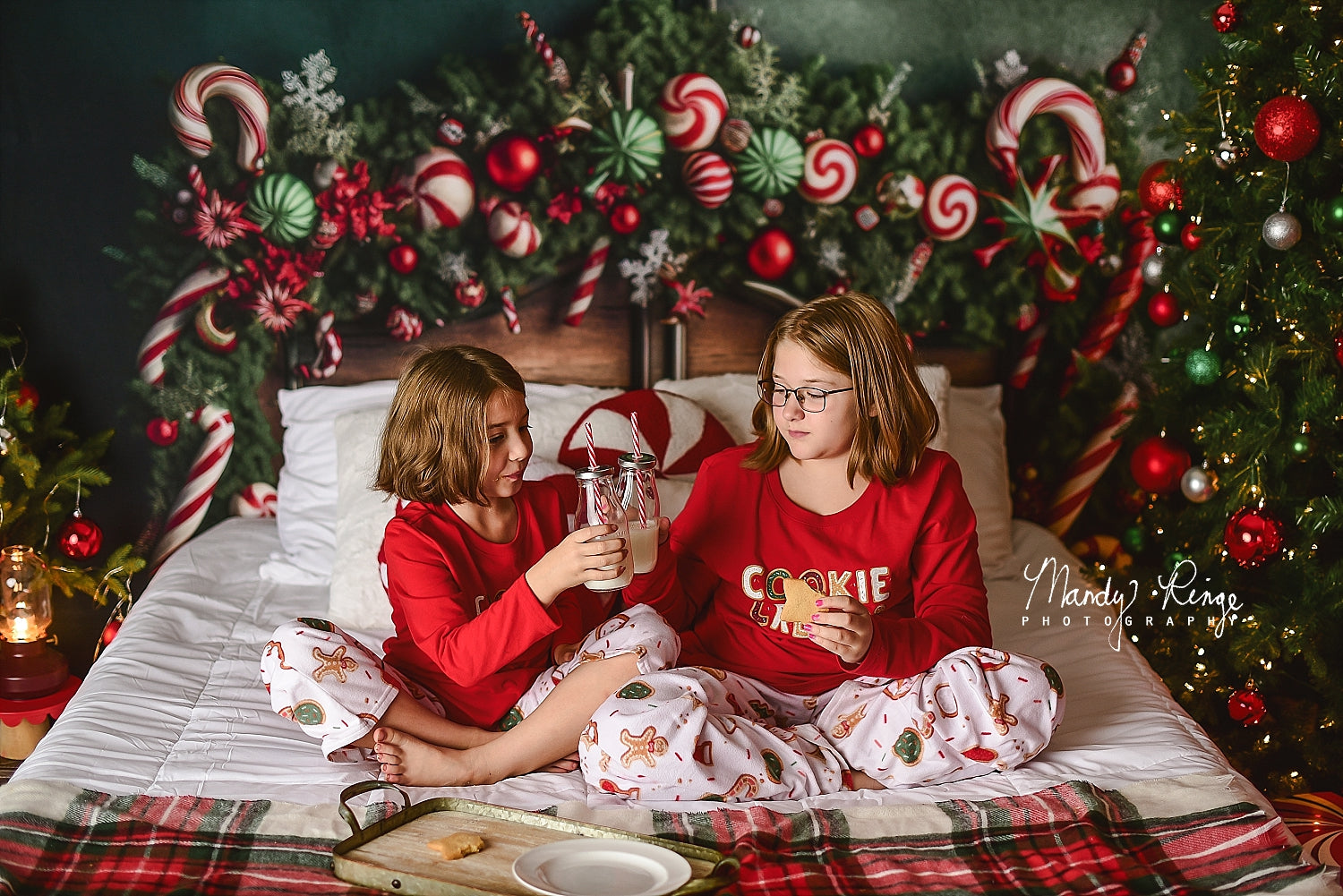 Kate Weihnachten Candy Cane Kopfteil Hintergrund von Mandy Ringe Fotograf