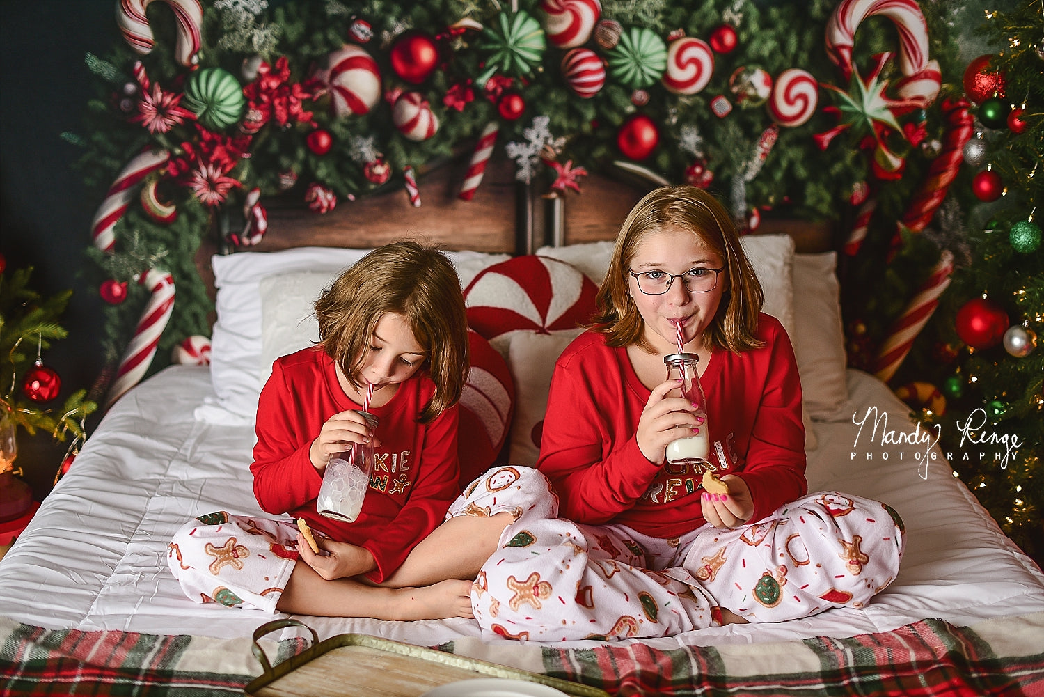 Kate Weihnachten Candy Cane Kopfteil Hintergrund von Mandy Ringe Fotograf