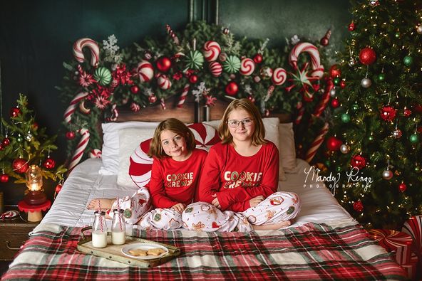 Kate Weihnachten Candy Cane Kopfteil Hintergrund von Mandy Ringe Fotograf