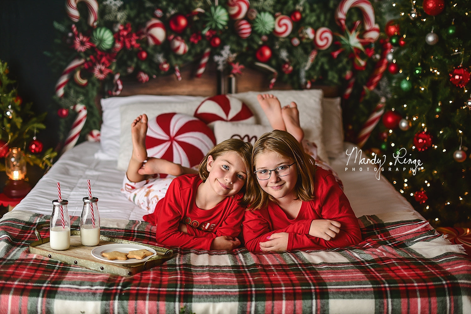 Kate Weihnachten Candy Cane Kopfteil Hintergrund von Mandy Ringe Fotograf