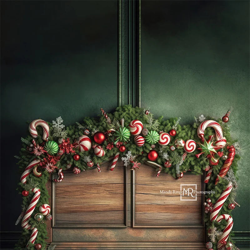 Kate Weihnachten Candy Cane Kopfteil Hintergrund von Mandy Ringe Fotograf - Kate Backdrop.de