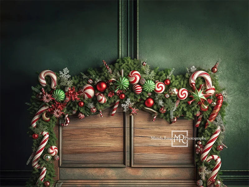 Kate Weihnachten Candy Cane Kopfteil Hintergrund von Mandy Ringe Fotograf - Kate Backdrop.de