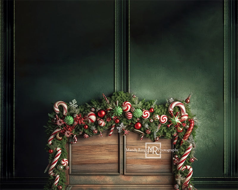 Kate Weihnachten Zuckerstange Kopfteil Fleece Hintergrund Entworfen von Mandy Ringe - Kate Backdrop.de