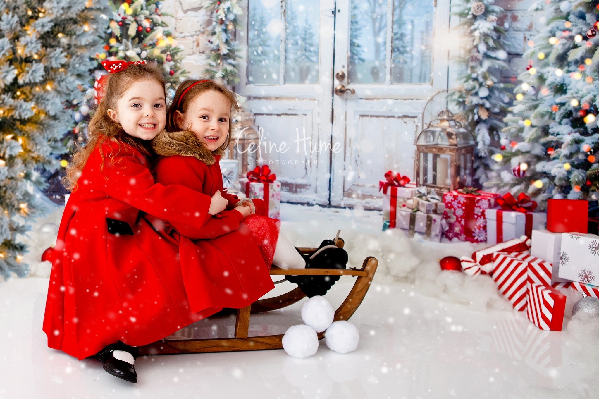 Kate Weihnachten Schnee Baum Tür Hintergrund von Emetselch - Kate Backdrop.de