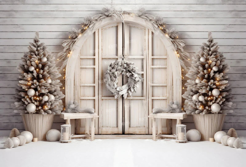 Kate Weiße Weihnachten Scheune Hintergrund für die Fotografie - Kate Backdrop.de