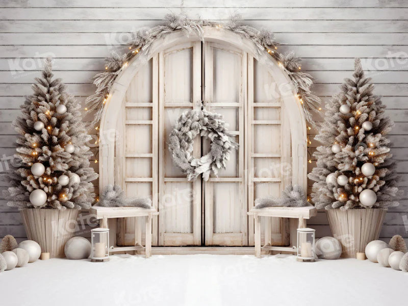 Kate Weiße Weihnachten Scheune Hintergrund für die Fotografie - Kate Backdrop.de