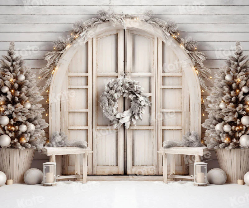 Kate Weiße Weihnachten Scheune Hintergrund für die Fotografie - Kate Backdrop.de