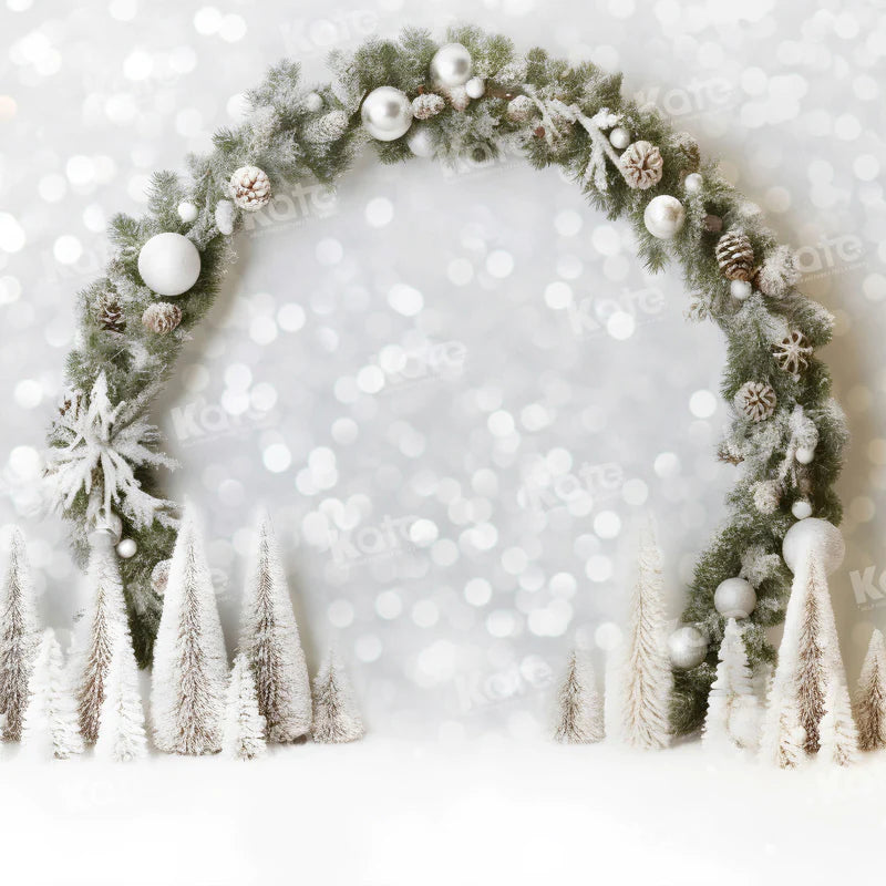 Kate Weiß Weihnachten Grün Bogen Bokeh Neon Hintergrund für Fotografie - Kate Backdrop.de