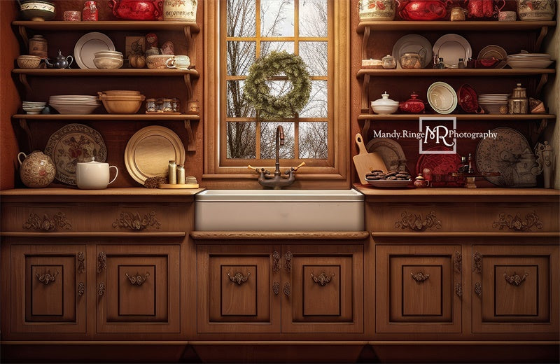 Kate Gemütliche Weihnachten Küche Hintergrund von Mandy Ringe Fotograf - Kate Backdrop.de