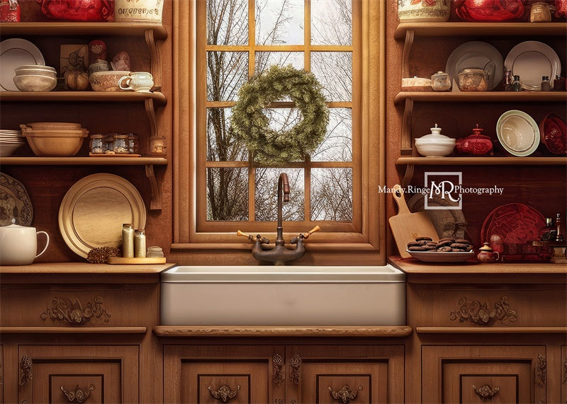 Kate Gemütliche Weihnachten Küche Hintergrund von Mandy Ringe Fotograf - Kate Backdrop.de