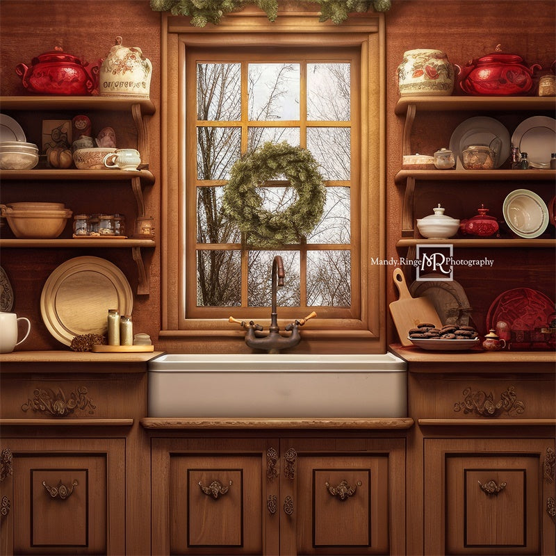 Kate Gemütliche Weihnachten Küche Hintergrund von Mandy Ringe Fotograf - Kate Backdrop.de