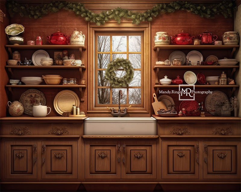 Kate Gemütliche Weihnachten Küche Hintergrund von Mandy Ringe Fotograf - Kate Backdrop.de