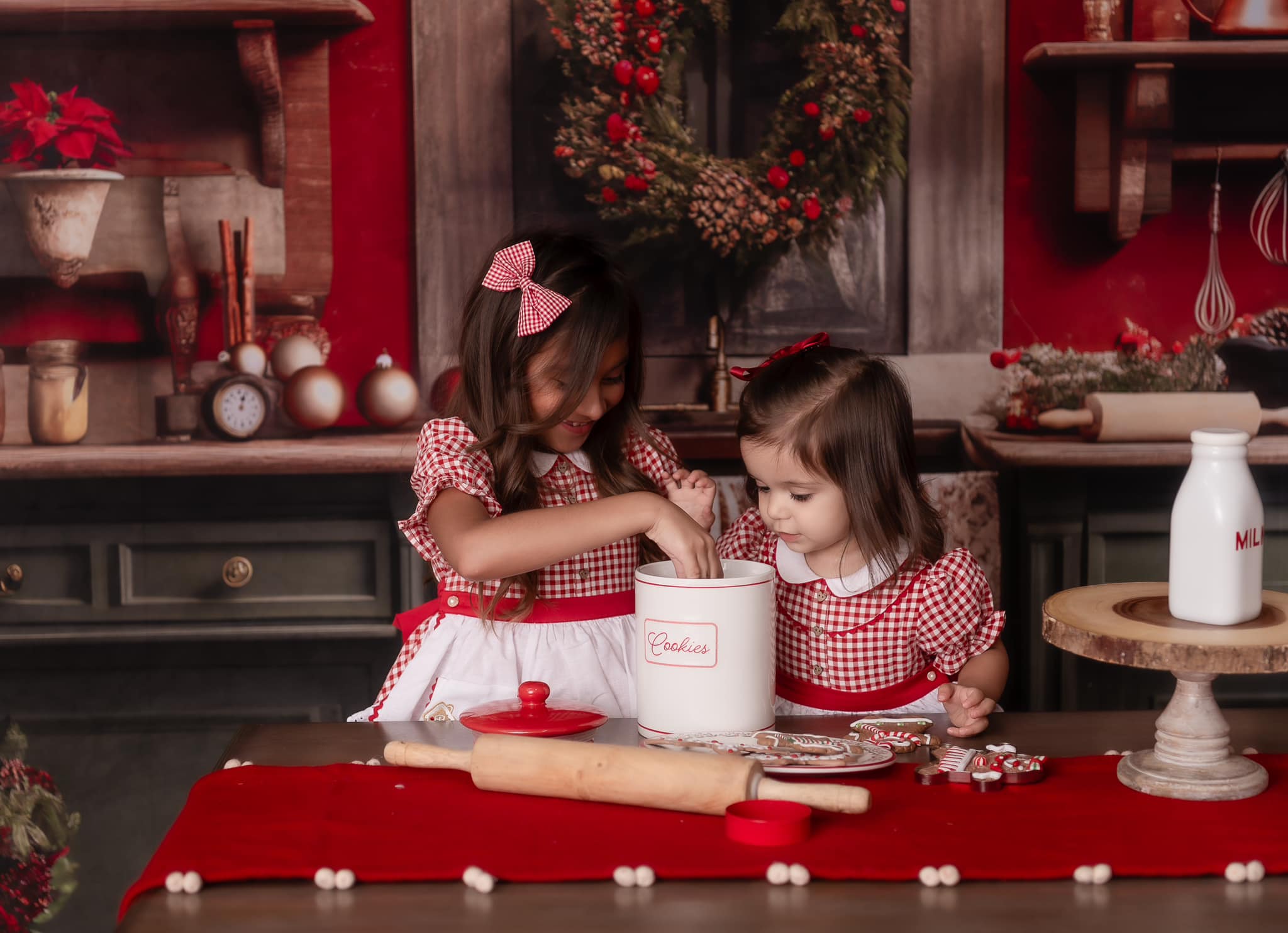 Kate Rot und Grün Weihnachten Küche Hintergrund von Mandy Ringe Fotograf