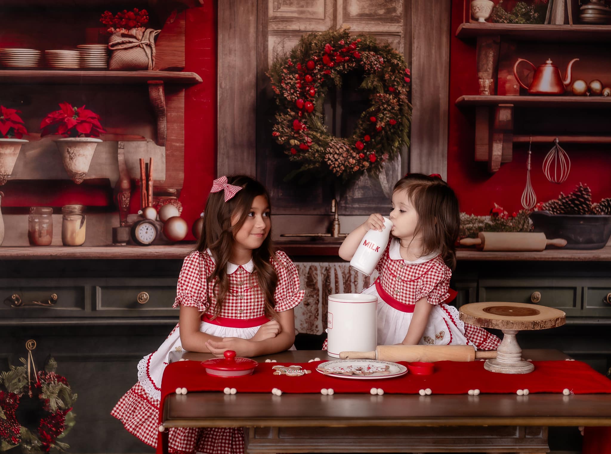 Kate Rot und Grün Weihnachten Küche Hintergrund von Mandy Ringe Fotograf - Kate Backdrop.de