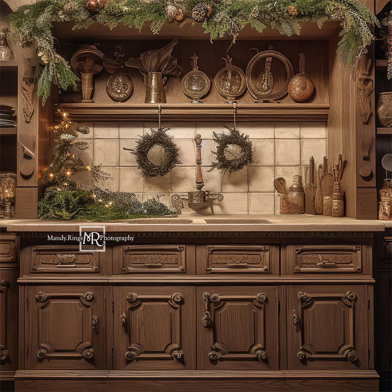 Kate Weihnachten Warmer Winter-Küchen-Hintergrund von Mandy Ringe Fotograf - Kate Backdrop.de
