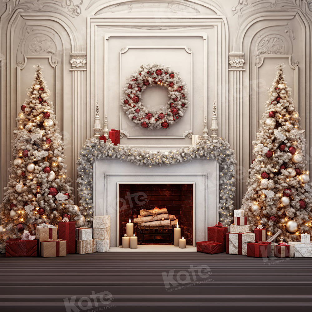 Kate Weihnachten Vintage Wand Baum mit Rot Fleece Hintergrund