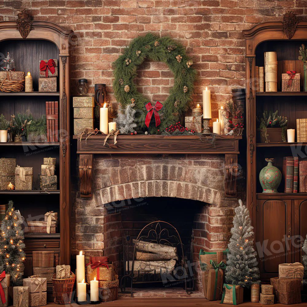 Kate Weihnachten Retro Küche Kamin Kulisse für Fotografie - Kate Backdrop.de