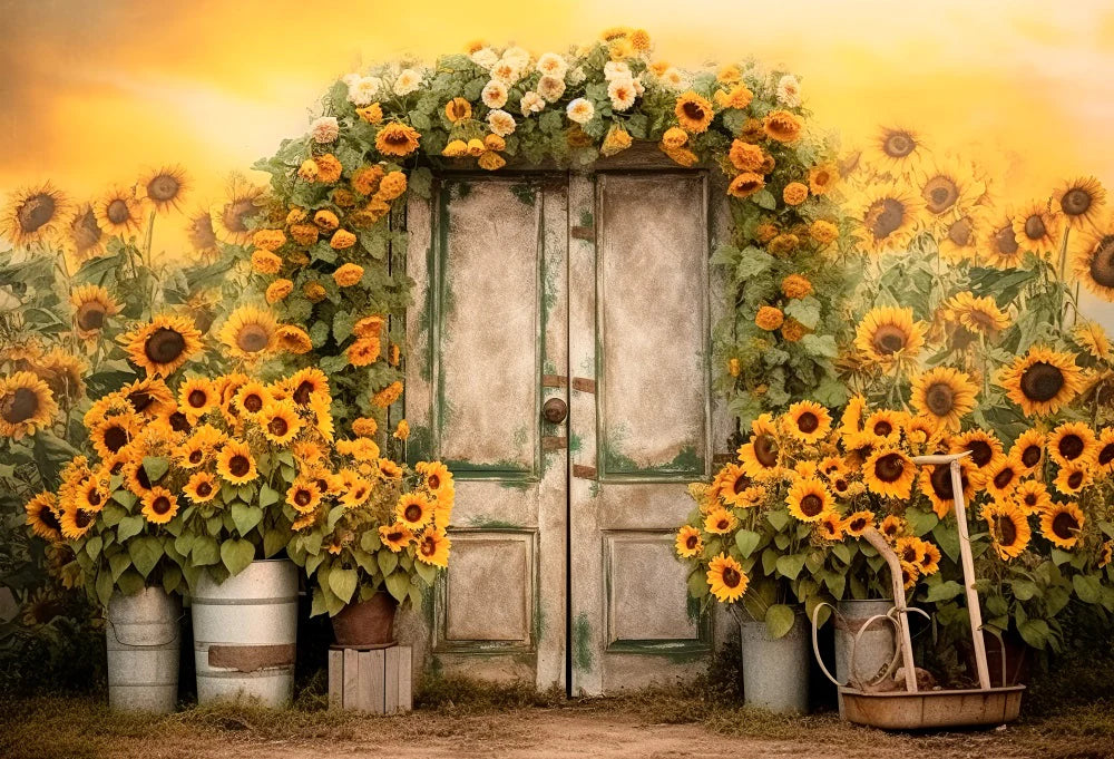 Kate Herbst Sonnenblume Tür Hintergrund für Fotografie