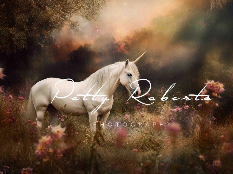 Kate Festlicher Blumen Hintergrund für Pferde von Patty Roberts
