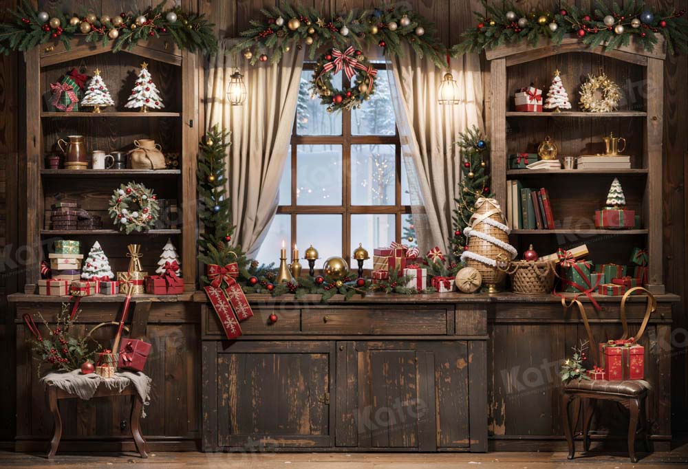 Kate Winter Weihnachten Retro Zimmer Hintergrund von Chain Photography - Kate Backdrop.de