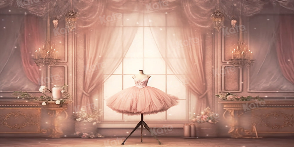 Kate Mode Puppe Rosa Zimmer Ballett Kleid Hintergrund von Chain Photography - Kate Backdrop.de