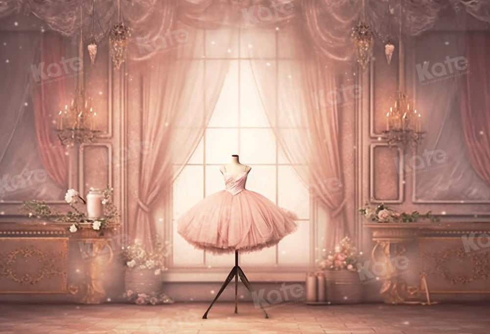 Kate Mode Puppe Rosa Zimmer Ballett Kleid Hintergrund von Chain Photography - Kate Backdrop.de