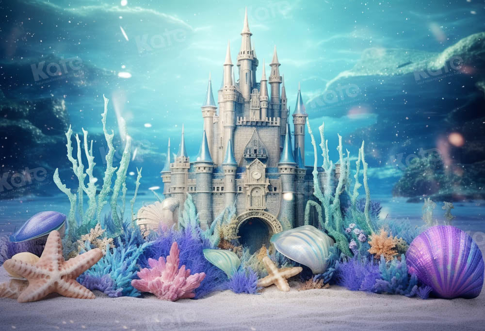 Kate Sommer Unterwasserwelt Schloss Shell Hintergrund von Chain Photography - Kate Backdrop.de