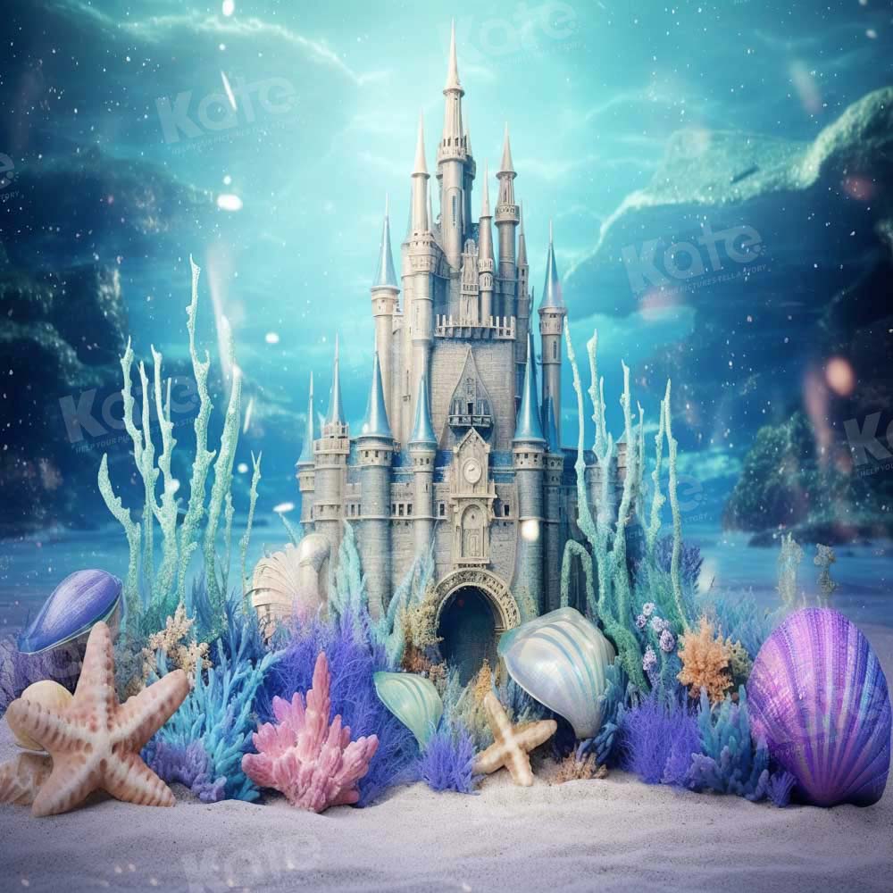 Kate Sommer Unterwasserwelt Schloss Shell Hintergrund von Chain Photography - Kate Backdrop.de
