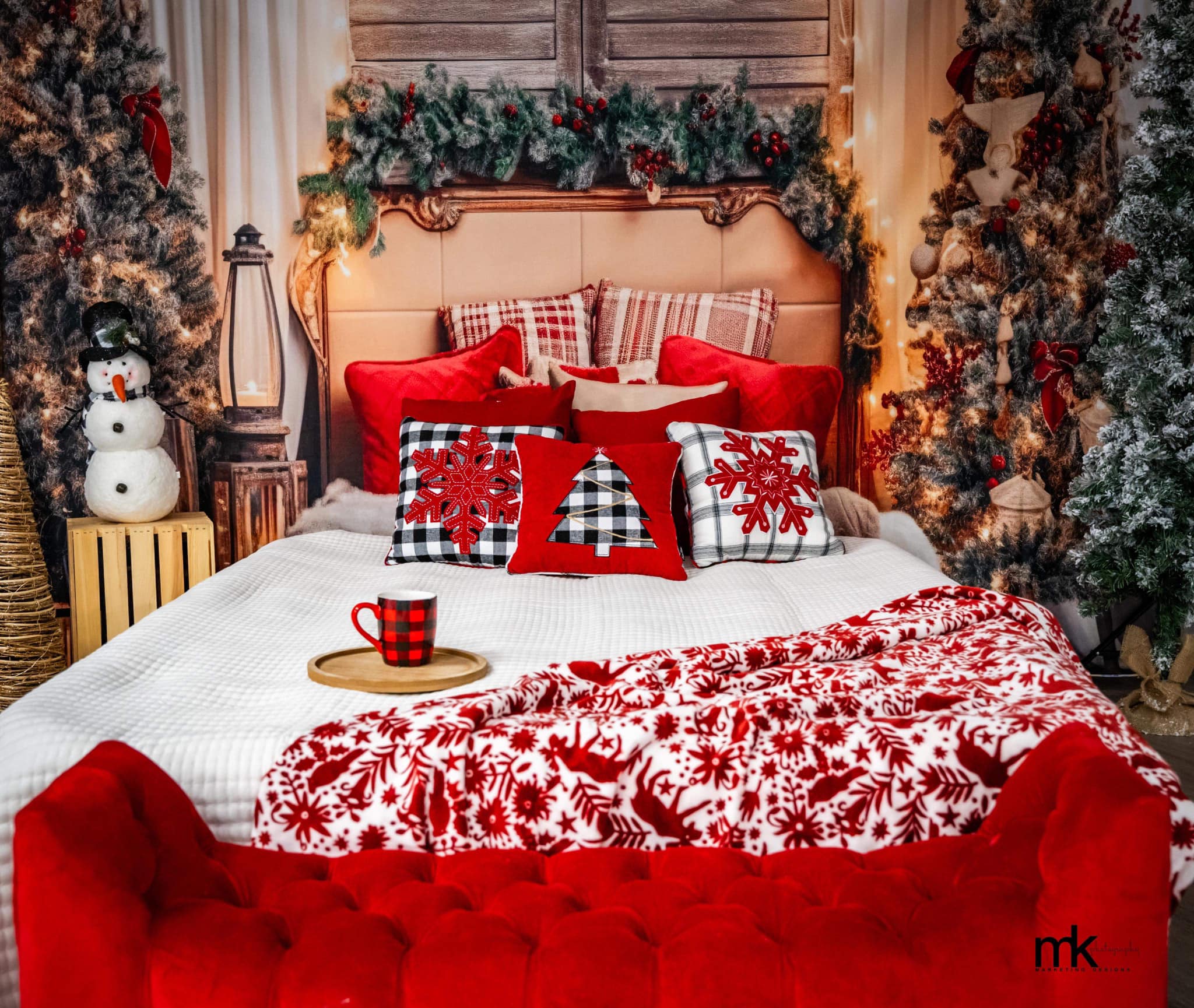 Kate Weihnachten Kopfteil Baum Boudoir Hintergrund für Fotografie - Kate Backdrop.de
