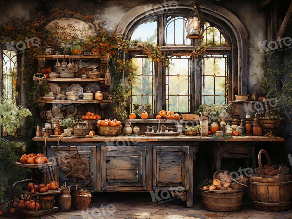 Kate Retro Herbst gemalt Küche Hintergrund von Emetselch - Kate Backdrop.de