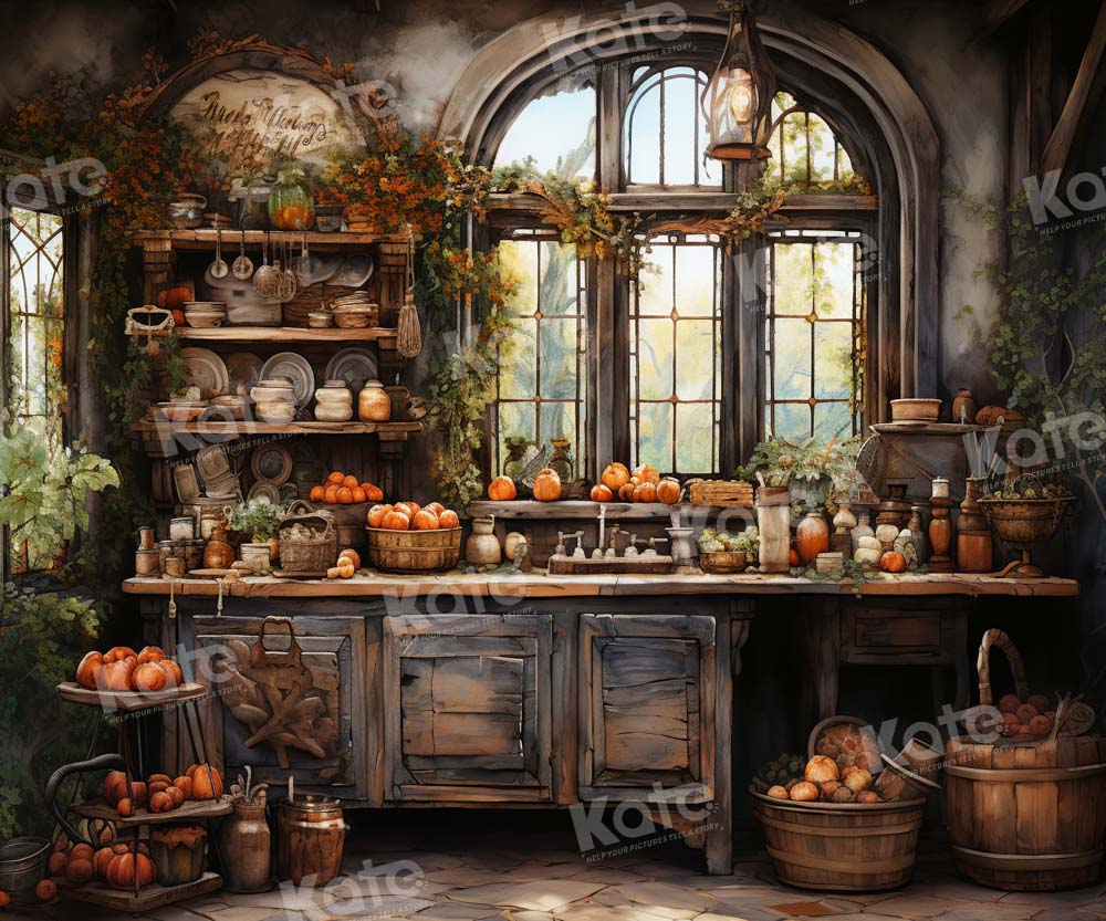 Kate Retro Herbst gemalt Küche Hintergrund von Emetselch - Kate Backdrop.de