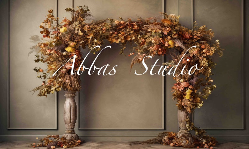 Kate Herbst Schöner Herbstbogen Taupe Wandhintergrund von Abbas Studio - Kate Backdrop.de