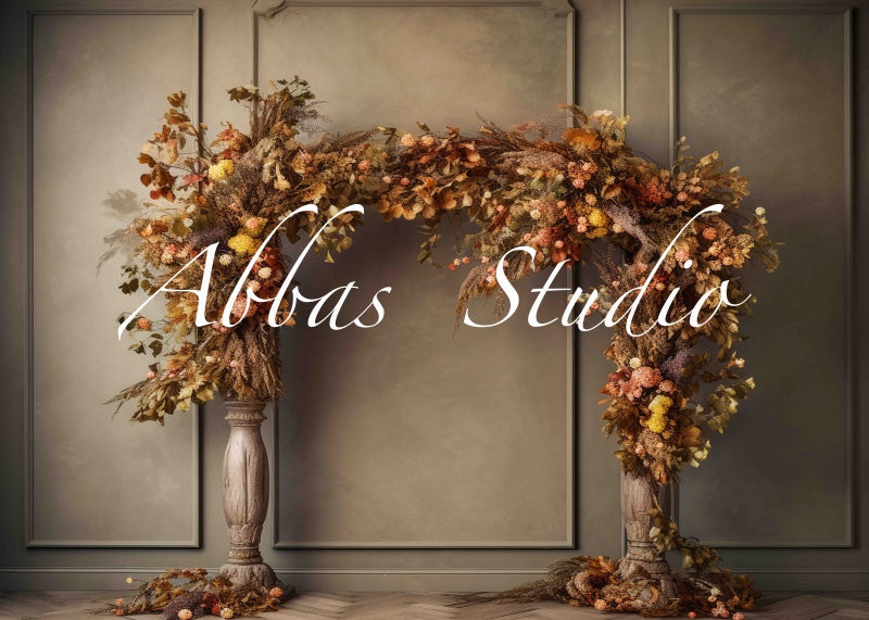 Kate Herbst Schöner Herbstbogen Taupe Wandhintergrund von Abbas Studio - Kate Backdrop.de