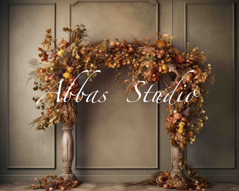 Kate Herbst Schöner Herbstbogen Taupe Wandhintergrund von Abbas Studio - Kate Backdrop.de