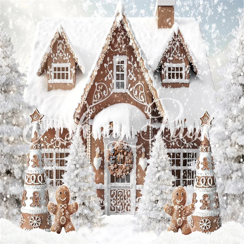 Kate Winter Weihnachten Lebkuchenhaus Backen Kekse Hintergrund von Ashley Paul