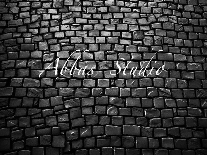 Kate Schwarzer Kopfsteinpflasterboden Hintergrund von Abbas Studio - Kate Backdrop.de